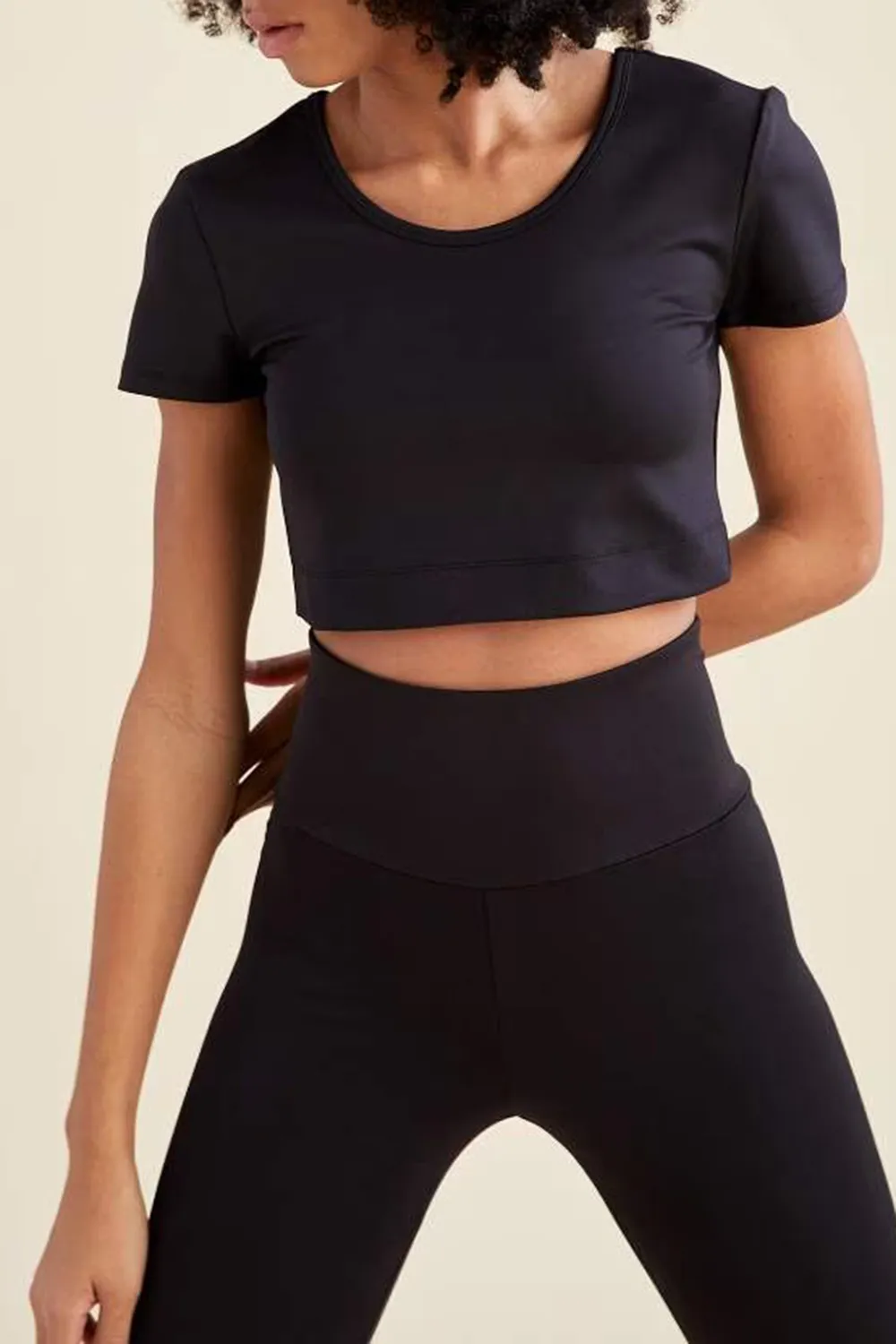 Elegant Crew Neck Solid Color T-Shirt