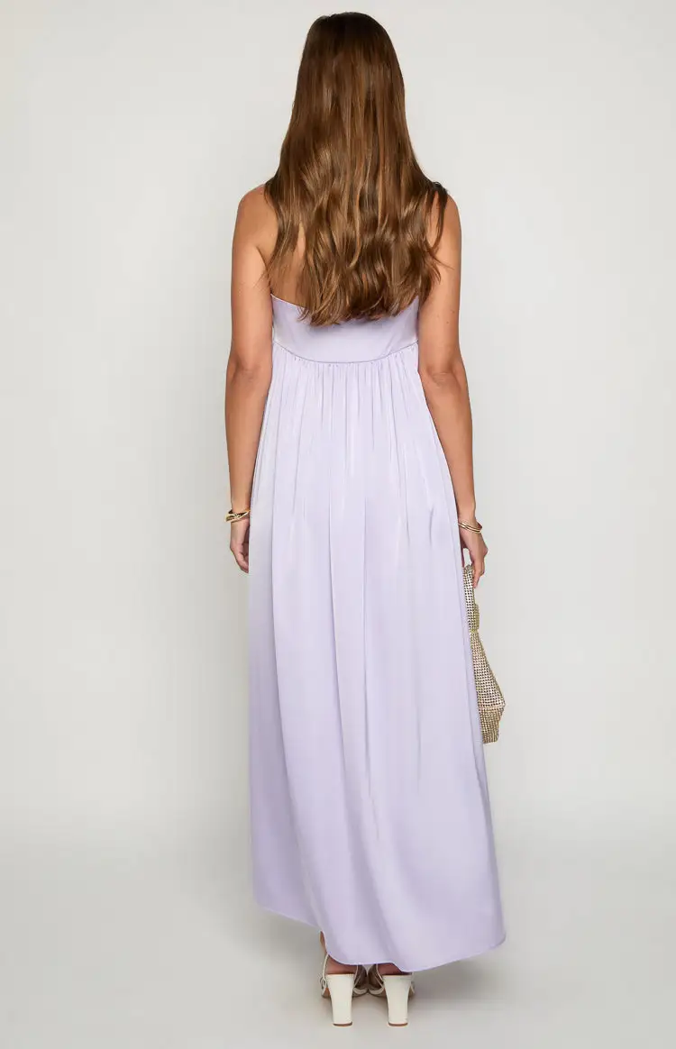 Satin Strapless Maxi Dress