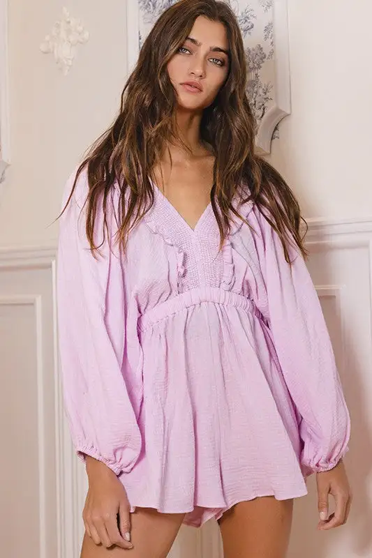 Lilac Ruffle Romper