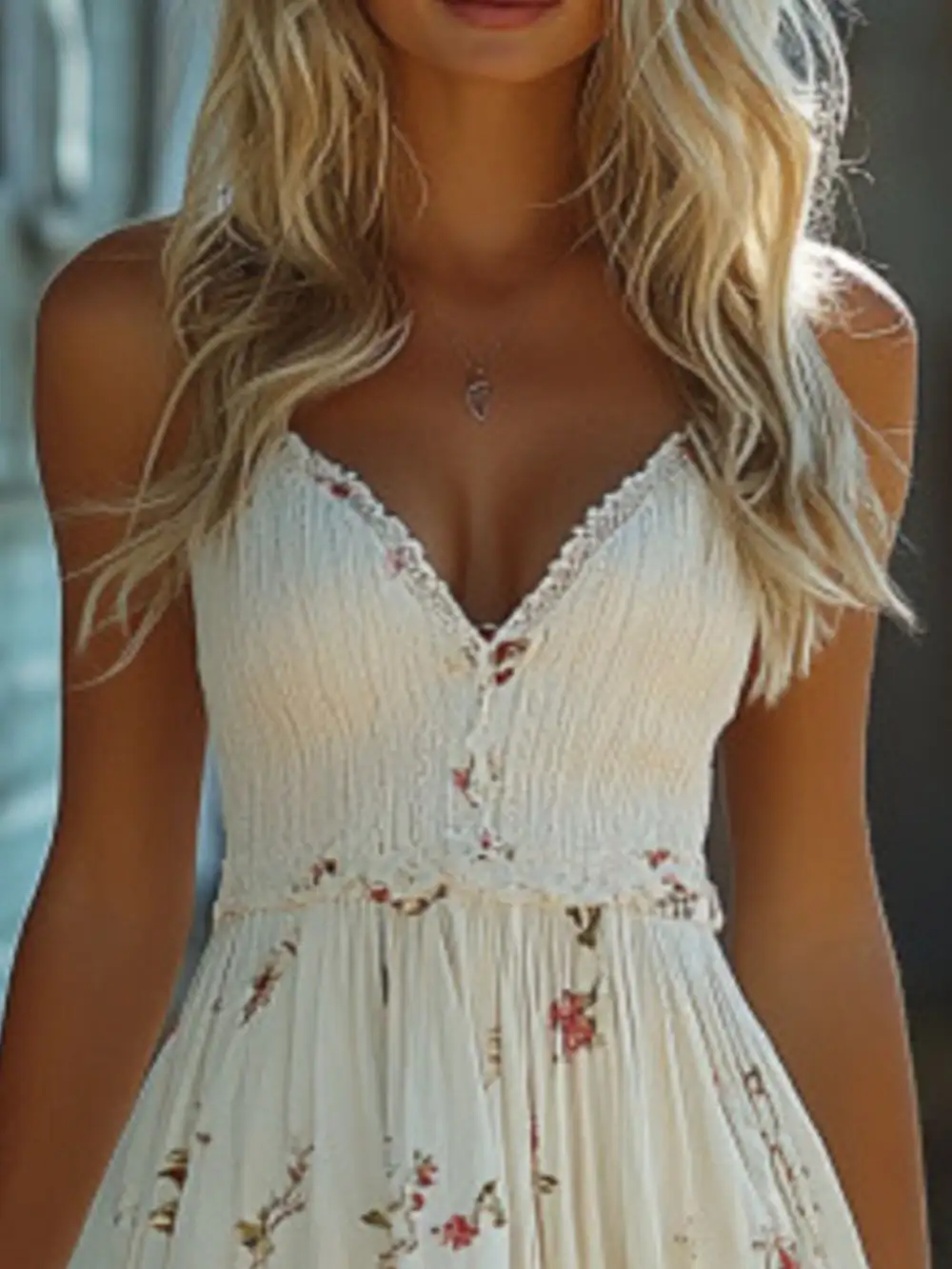 Floral Printed Lace Dress Casual