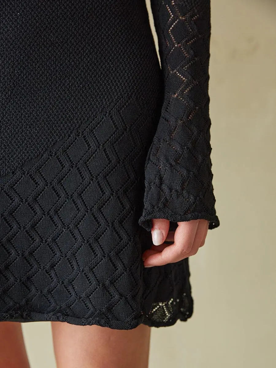 Off the Shoulder Ruffle Sweater Mini Dress