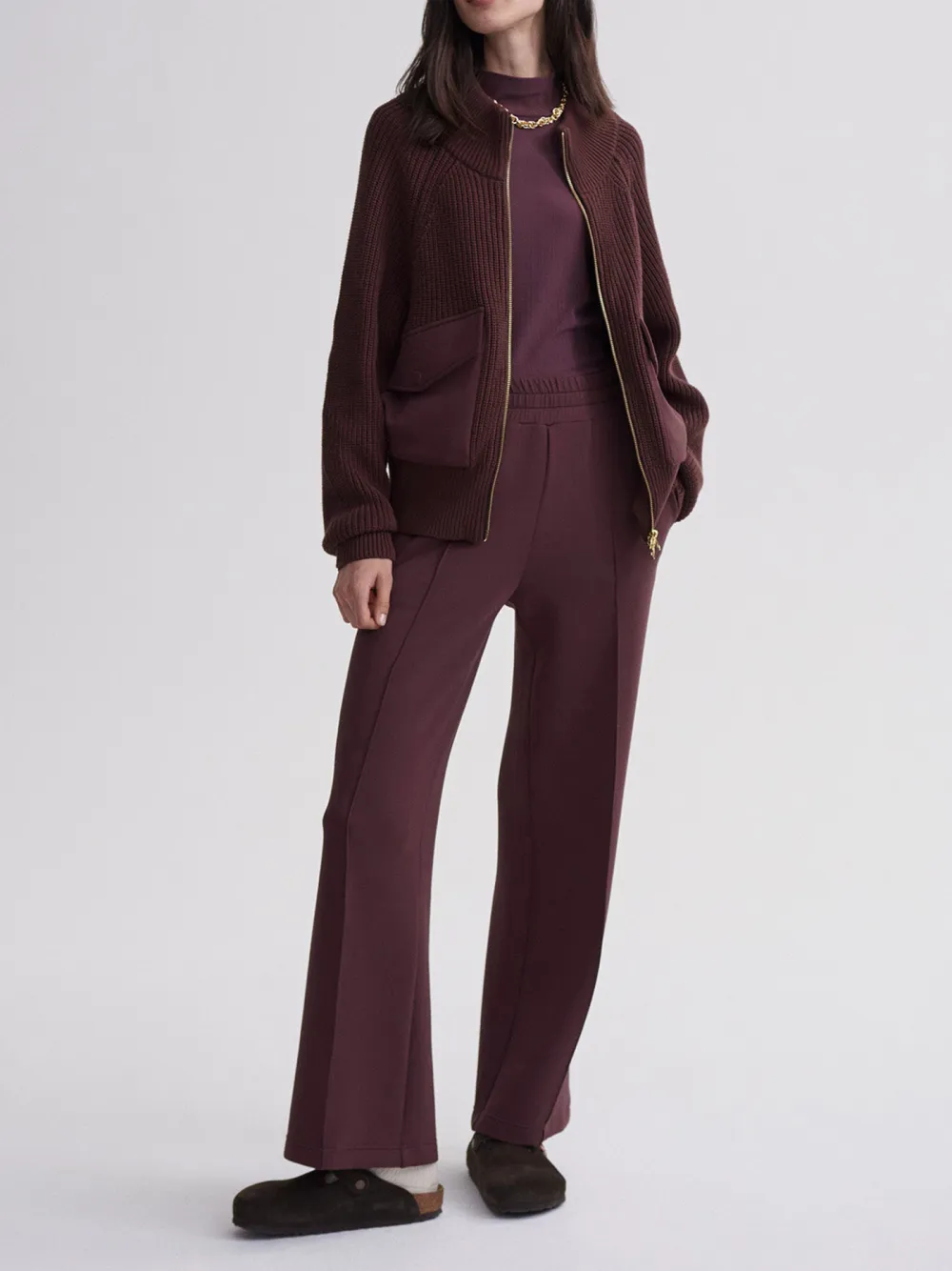 Cotton Half-Zip Knit Jackets