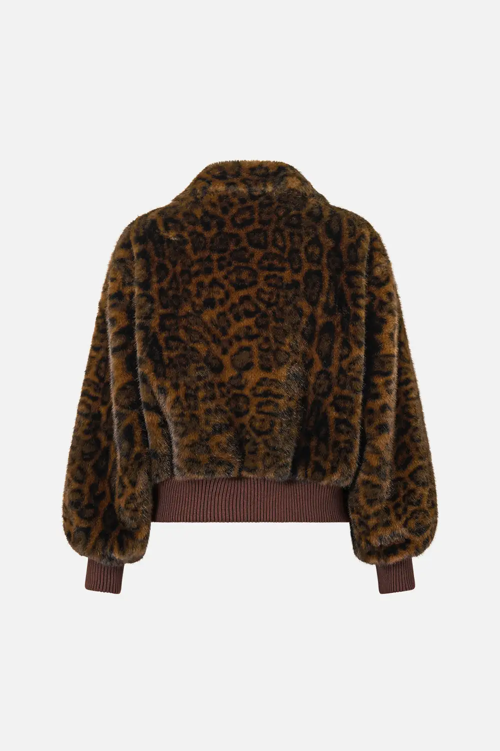 Faux Fur Bomber with Pocket Details Jacket
