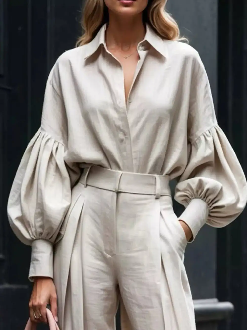 Wide Leg Lantern Jumpsuit