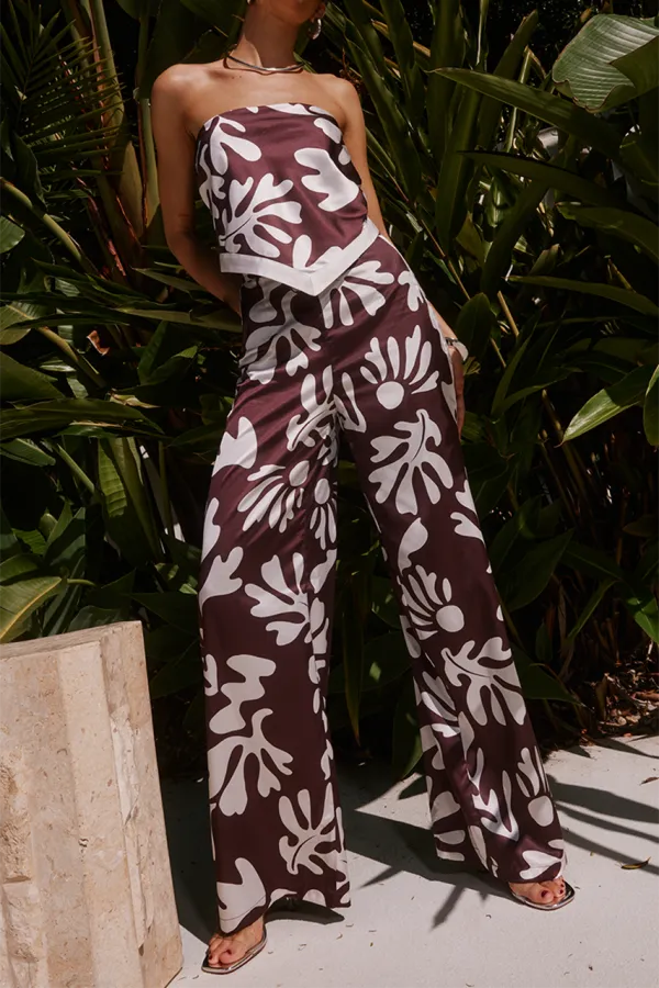 Unique Printed Silky Fabric Pants