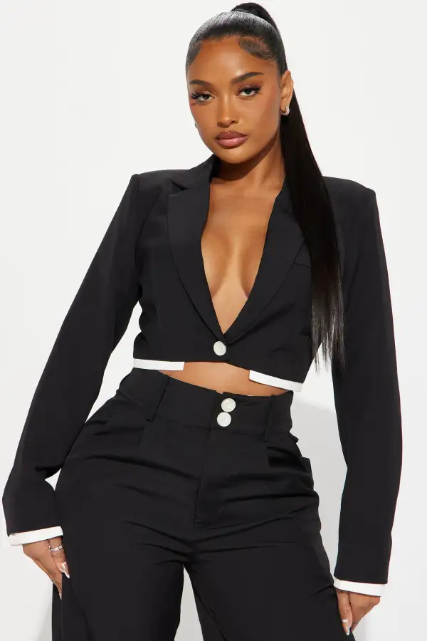 Fashionably Late Pant Set - Black
