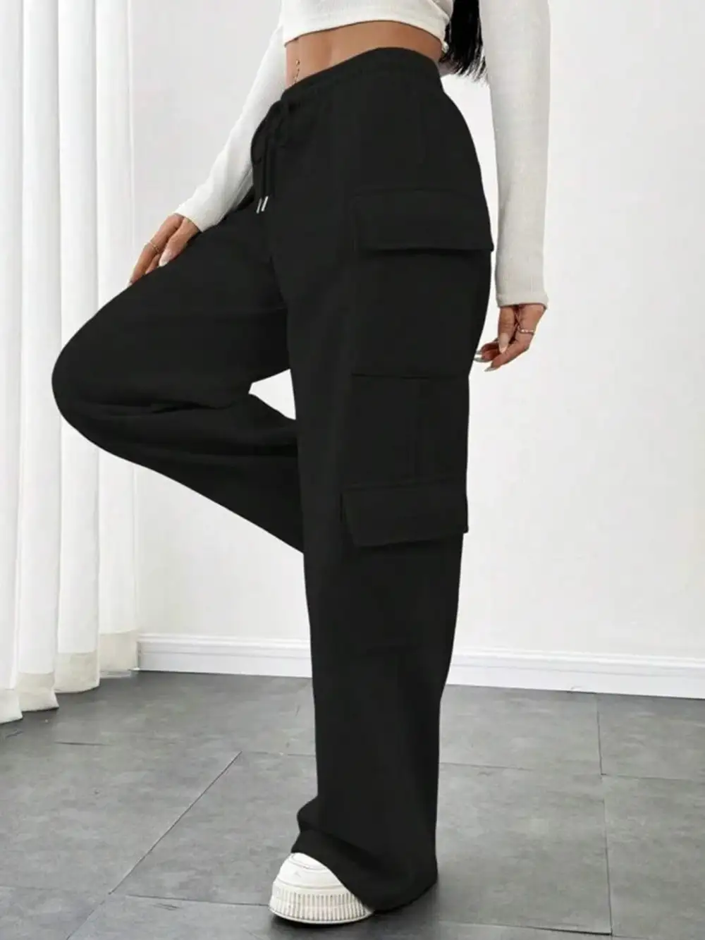 Casual Drawstring Loose Fit Pants
