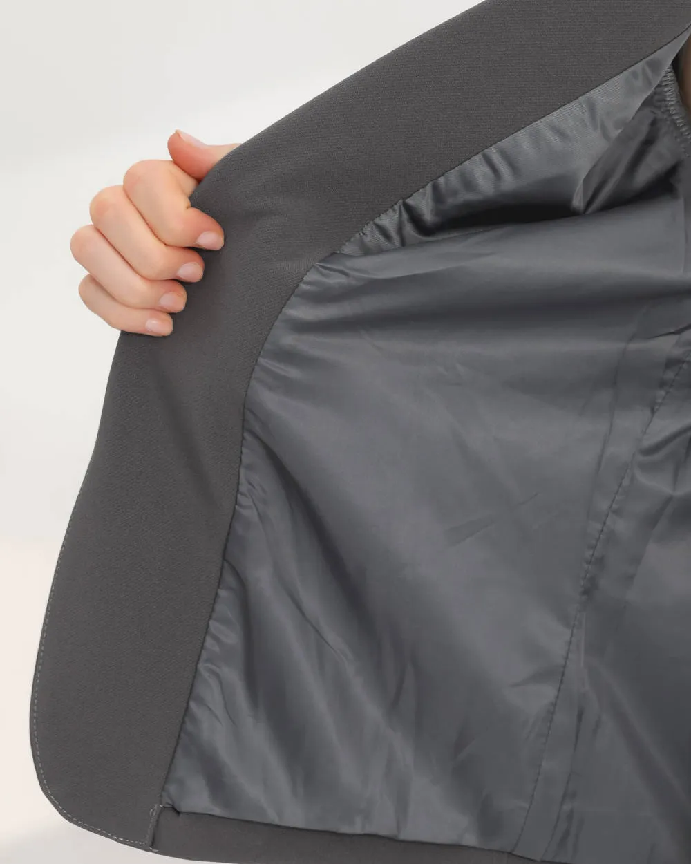 Open Front Crop Suit Blazer Jacket