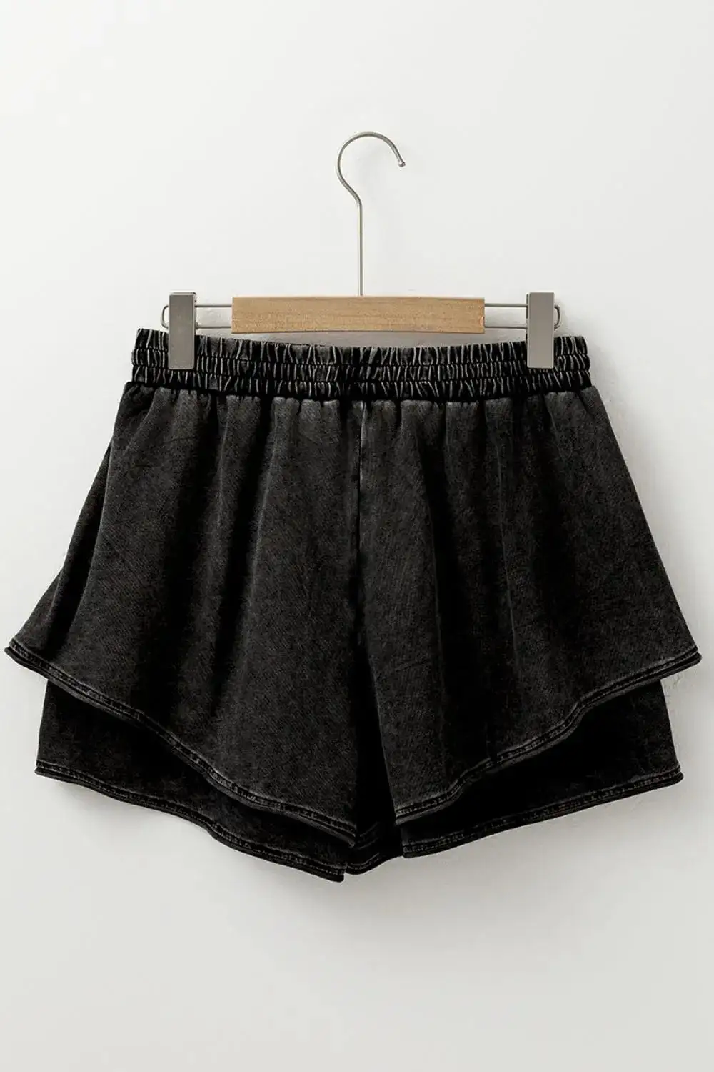 Wash French Terry High Waist Casual Shorts