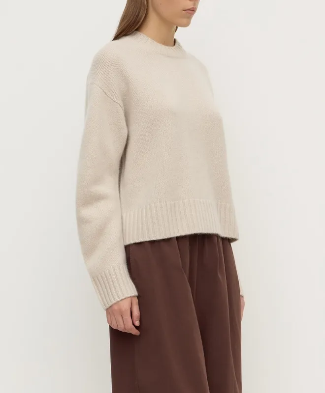 Tapioca Cashmere Crew-Neck Knit Sweater