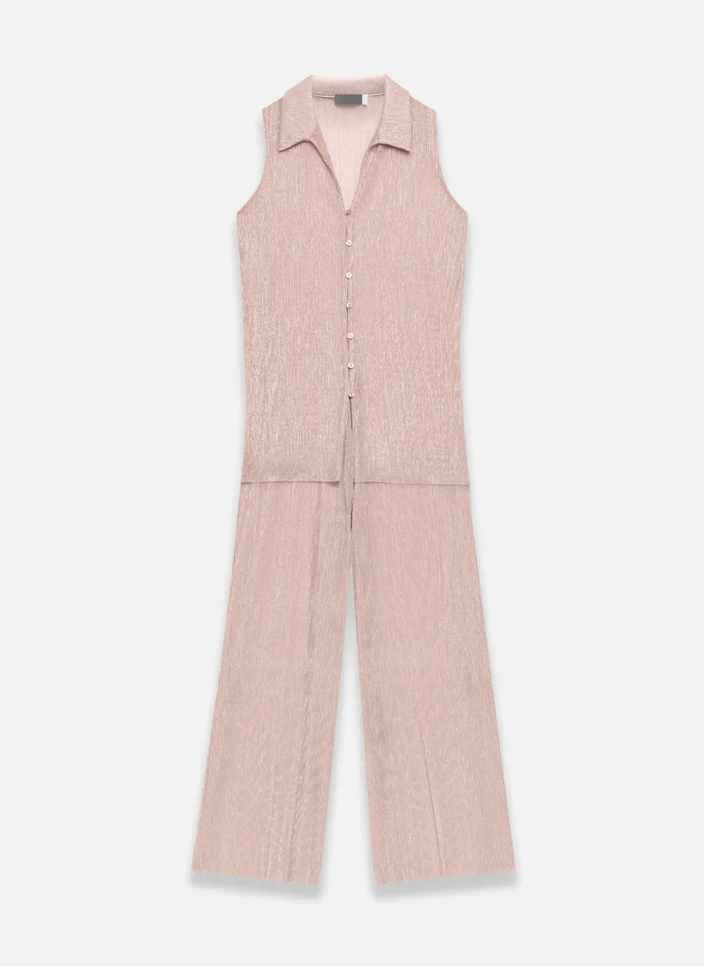 Casual StylePink Metallic Top And Trouser Beach Set