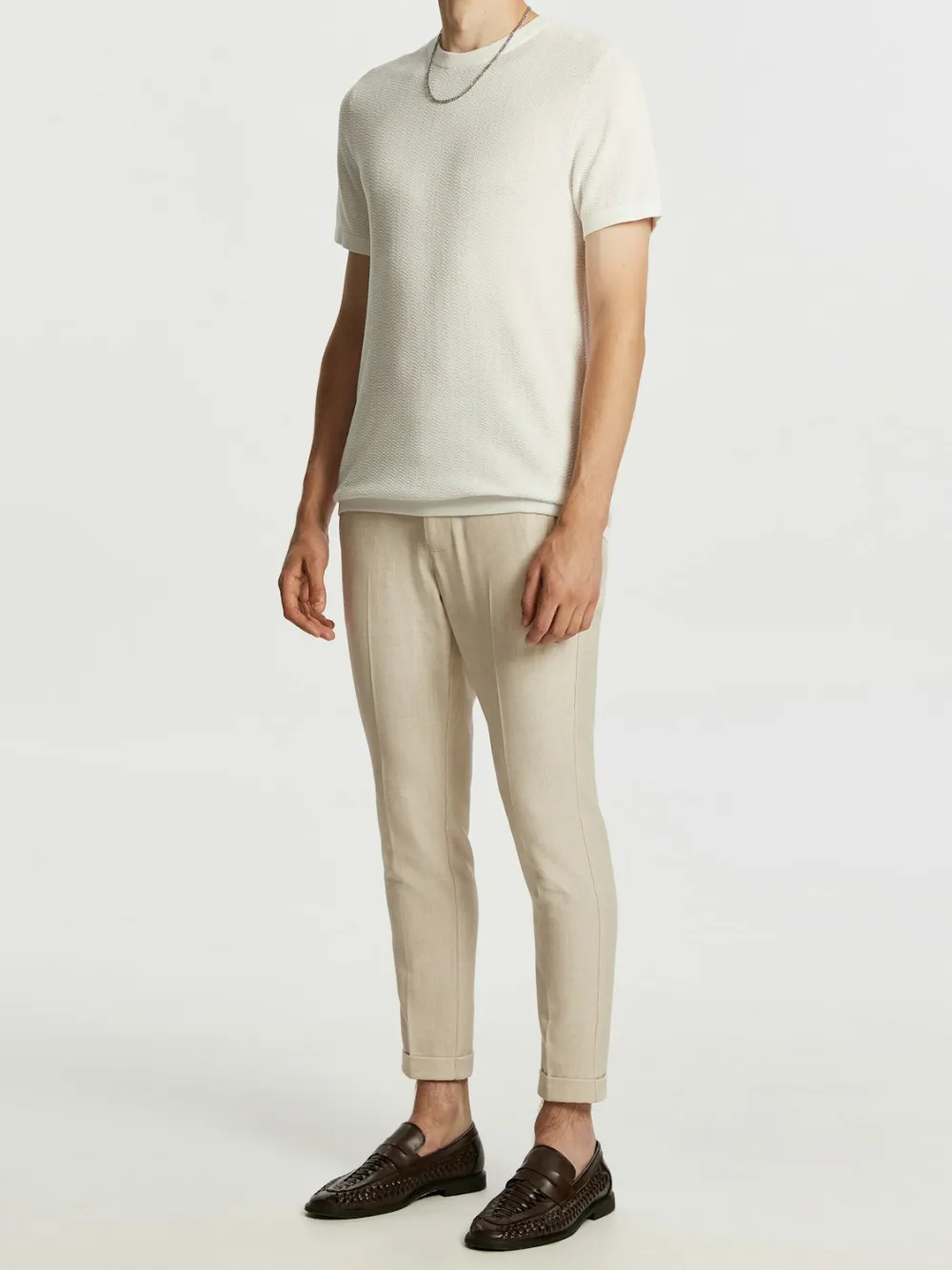 Knit Crew Neck Short Sleeve T-Shirt