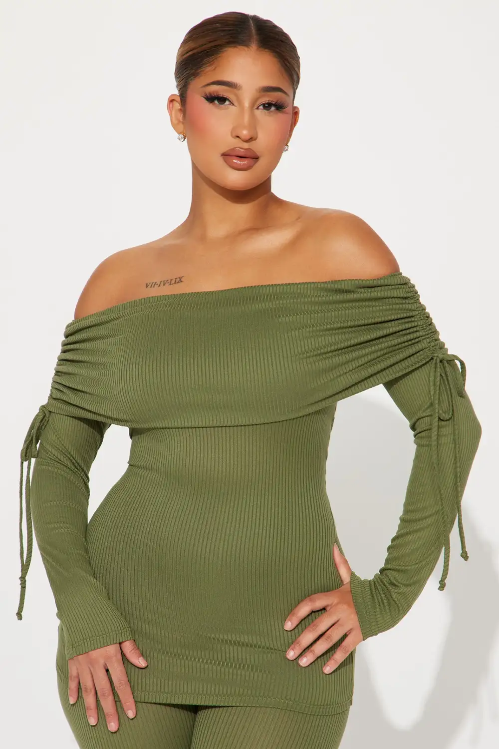 Pretty Girl Legging Set - Olive