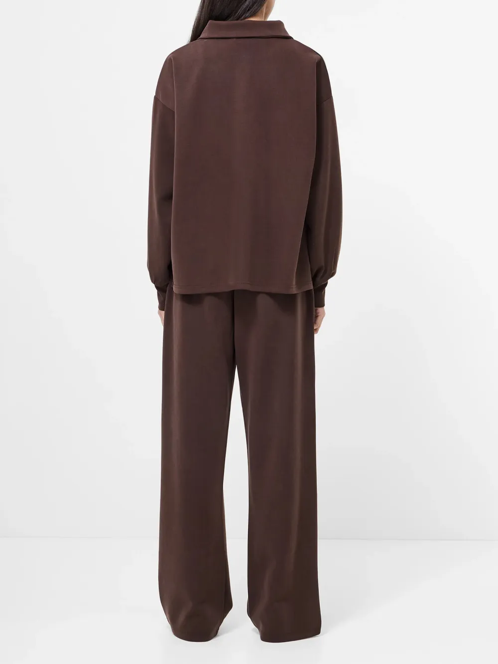 Basic Zip-Neck Sweatshirt With A Lazy Feel