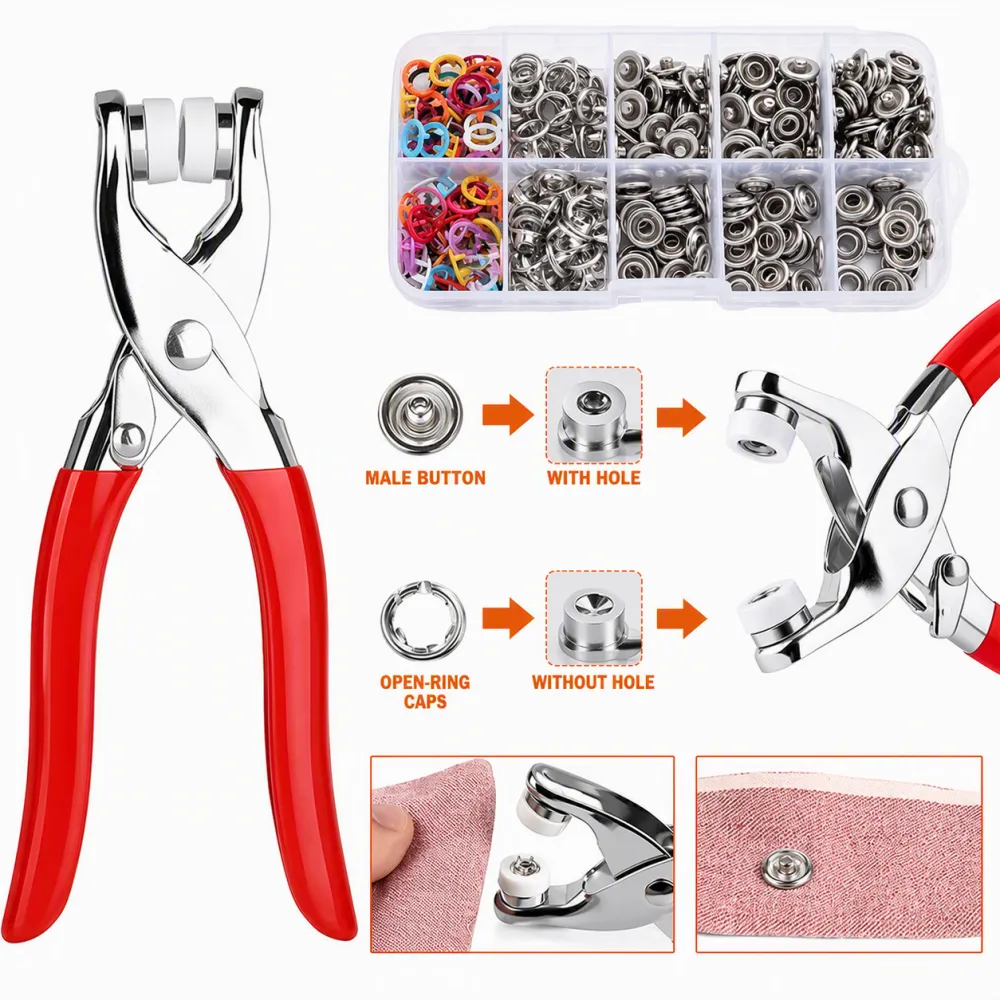🔥50%OFF🔥100pcs Invisible Colored Metal Buckle & 1 Count Manual Pressure Pliers