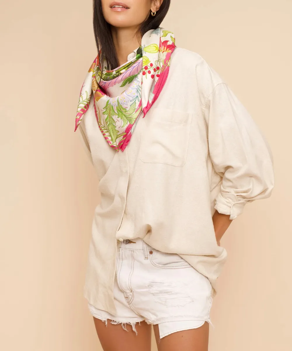 Casual Style Floral Square Scarf