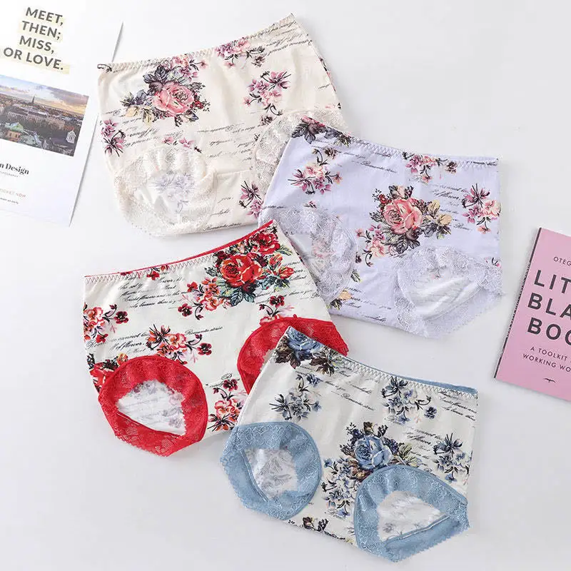 Plus Size Lace Trim Breathable Panty