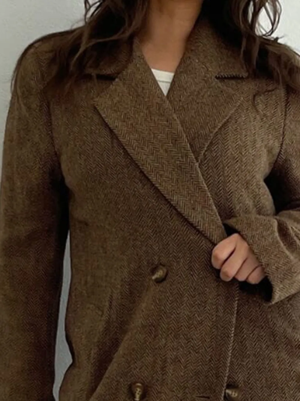 Double-Breasted Long Sleeve Coat