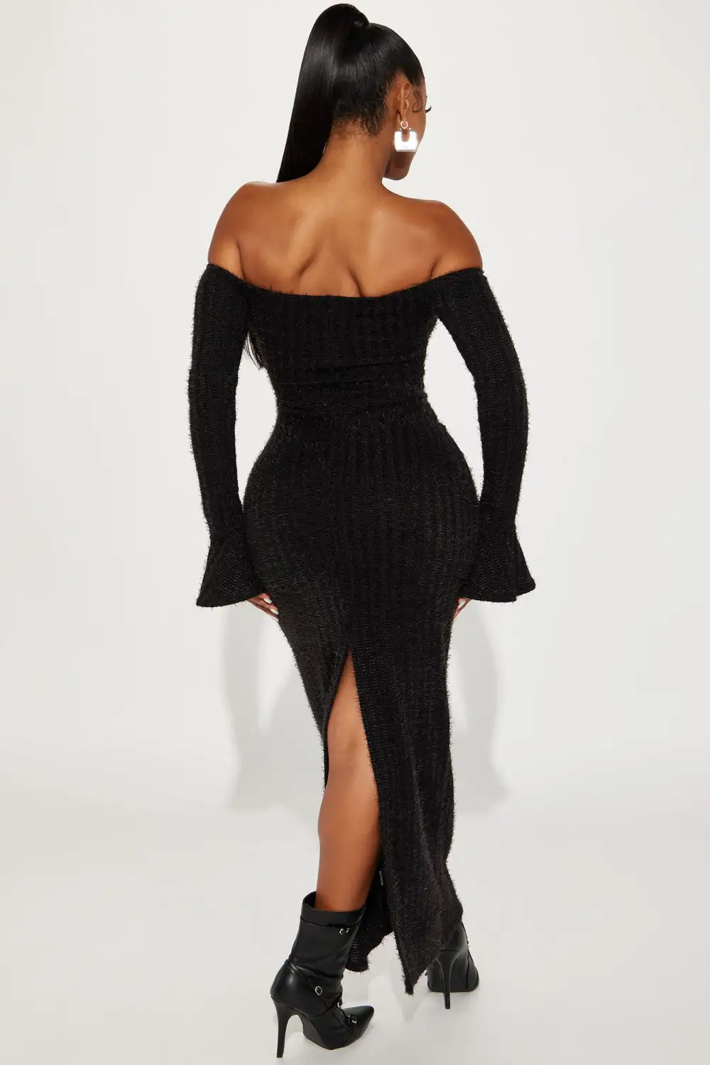 Mile High Sweater Maxi Dress - Black