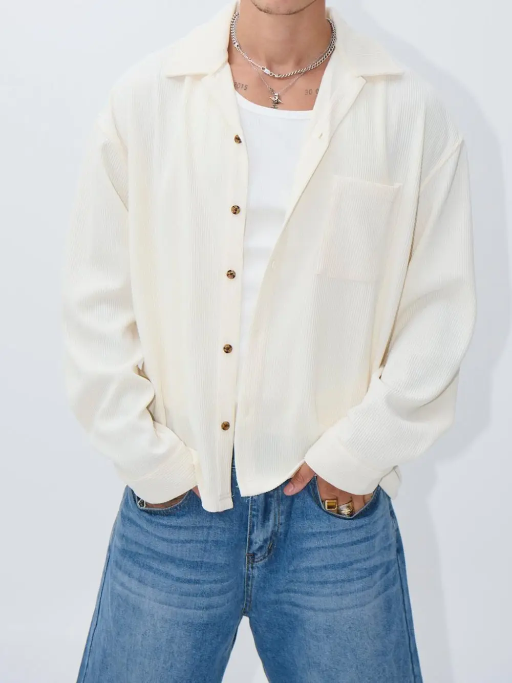 Casual Versatile And Comfortable Ivory Shirt