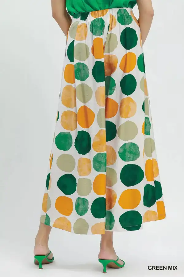 Everyday Dot Print Wide Leg Pants
