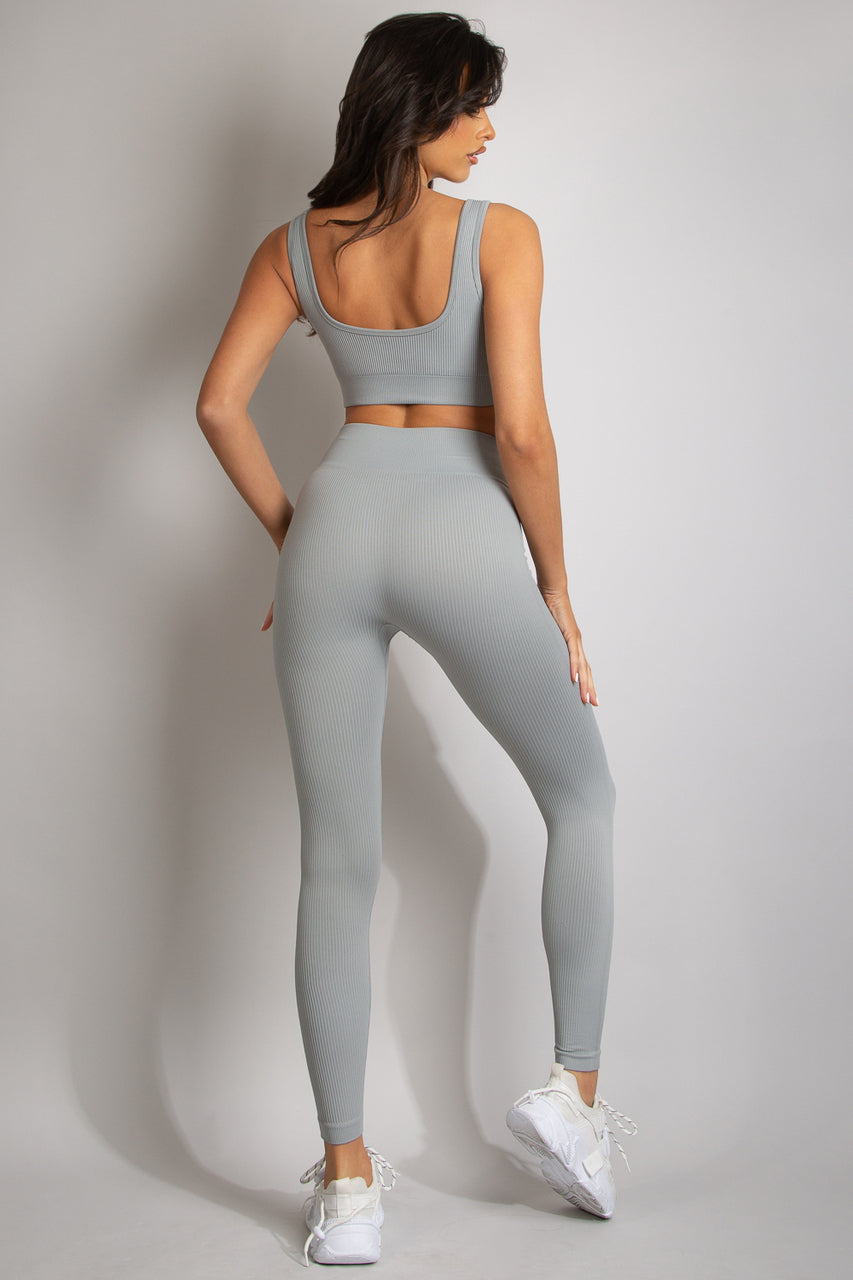 High Waist Ribbed Leggings - Della