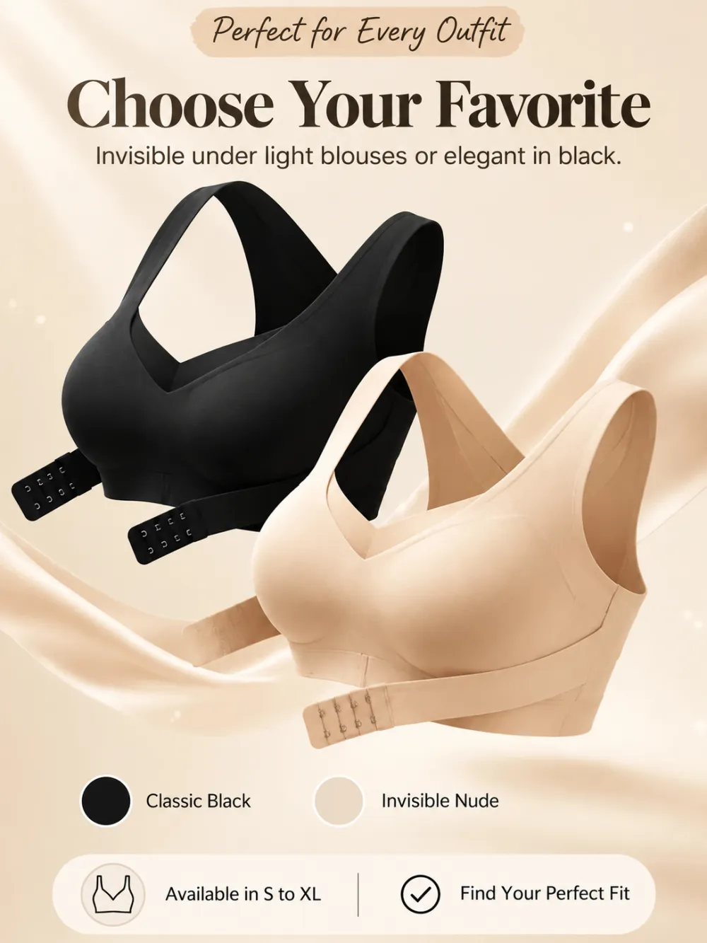 Criss-Cross Back Front-Closure Wireless Bra