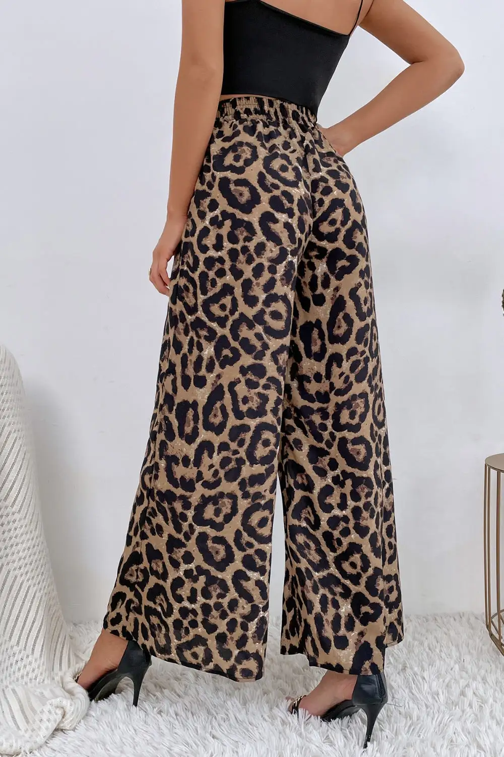 Leopard High Waist Wide Leg Pants