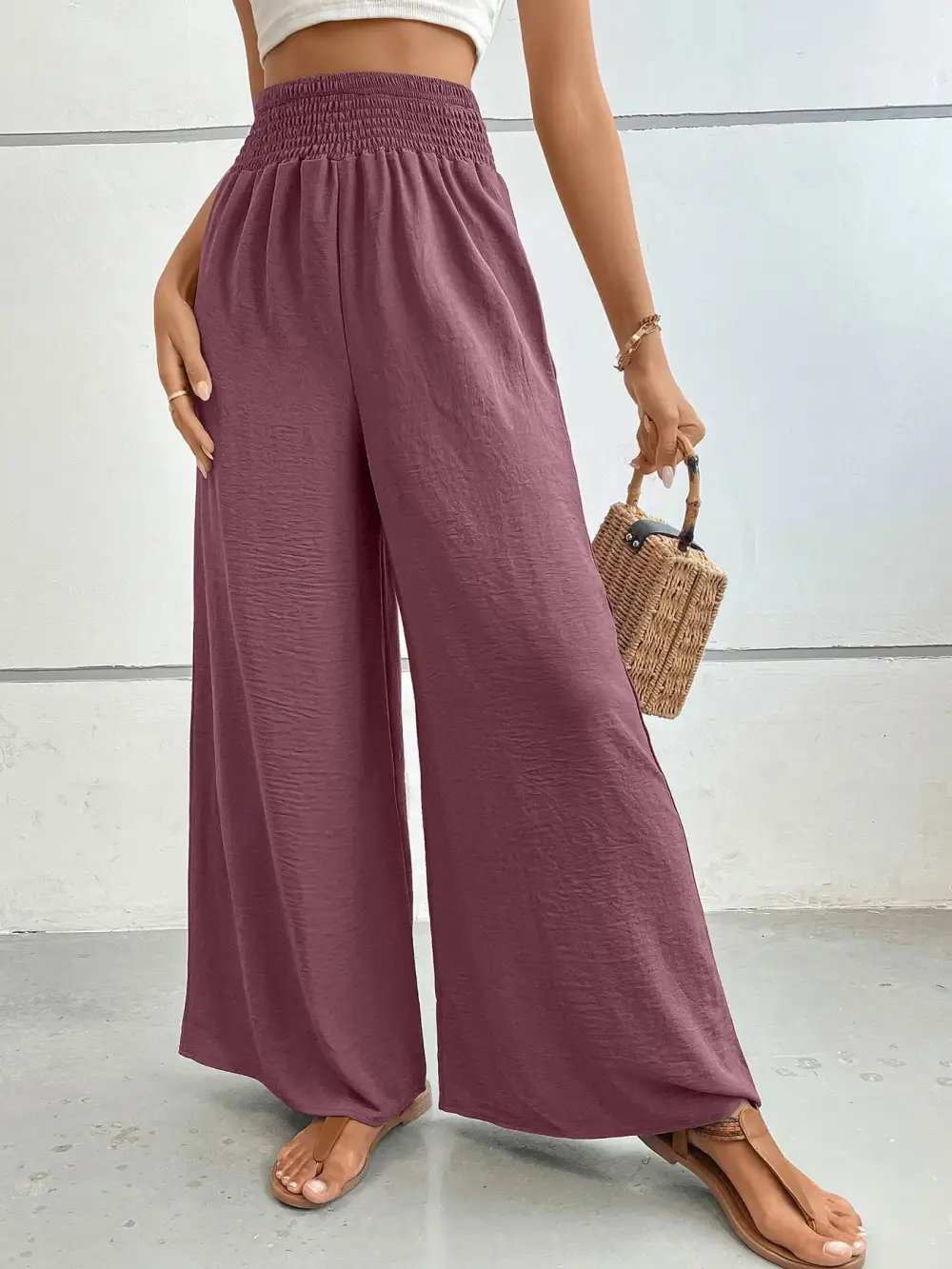 Soft High Waist Wide Leg Pants