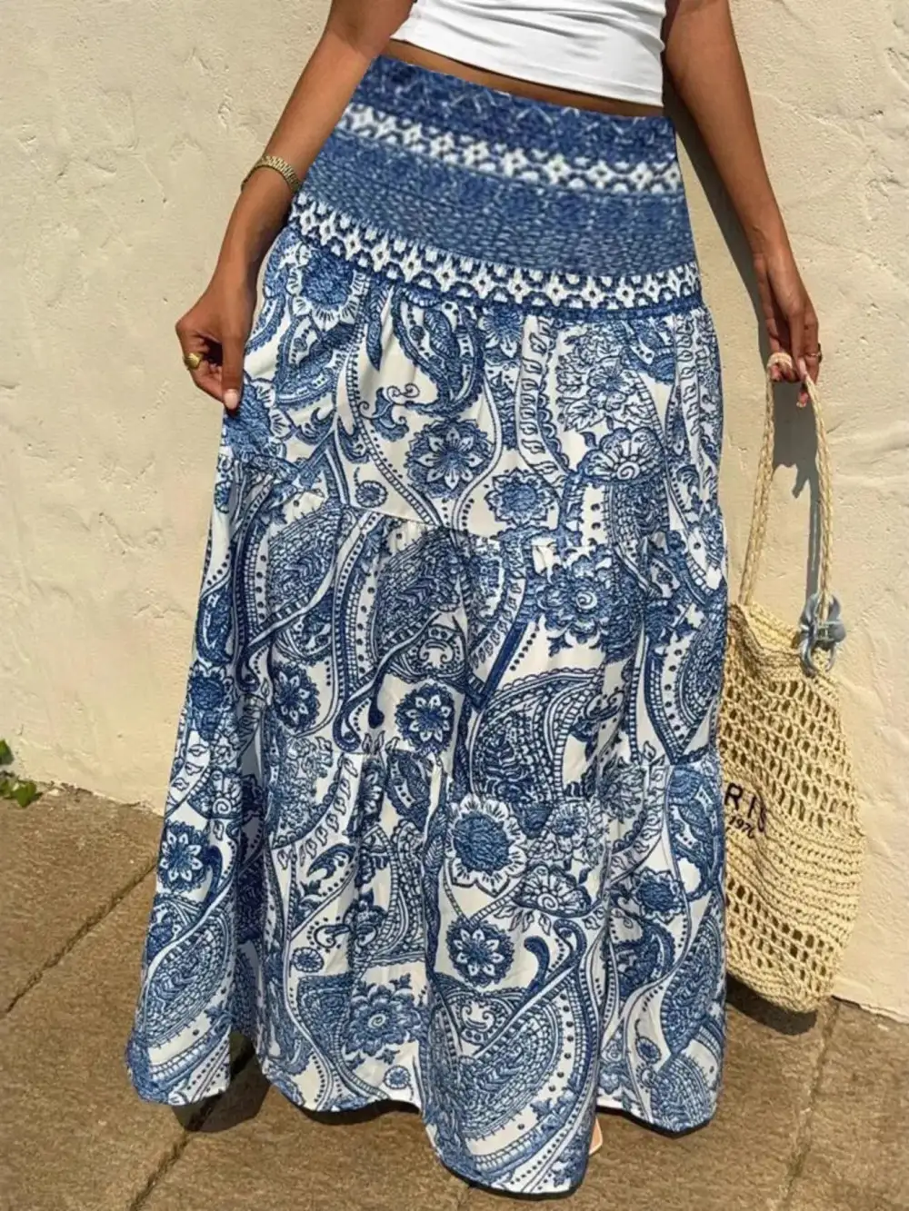 Classic Smocked Printed Skirt