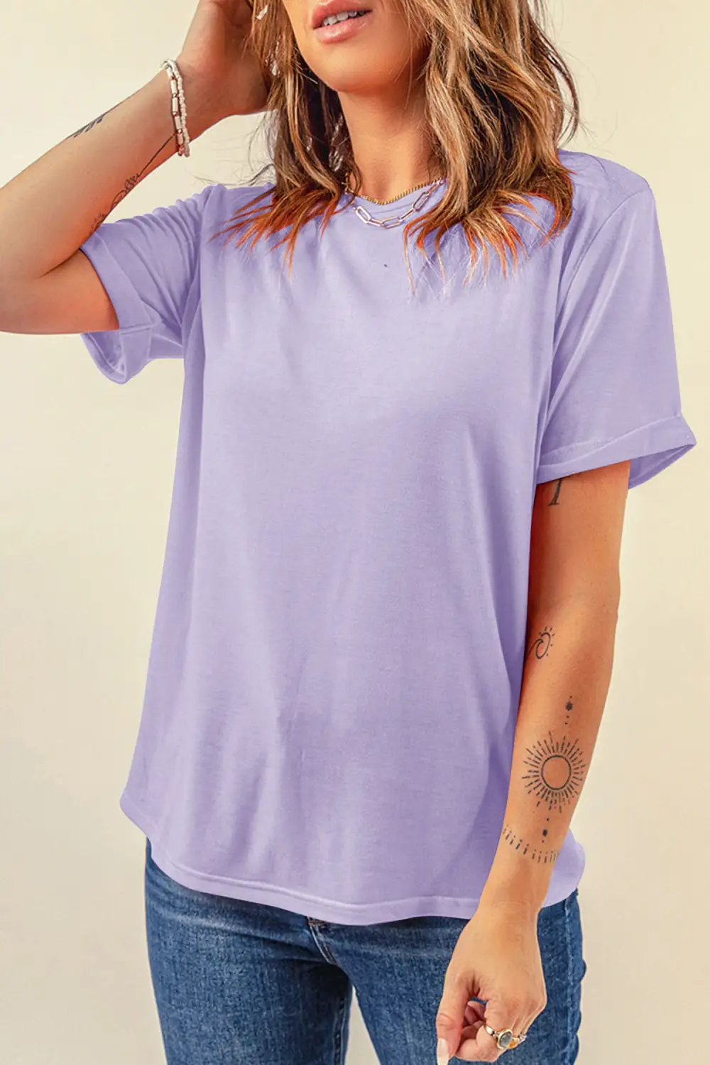 Airy Drop Shoulder Short Sleeve Tee