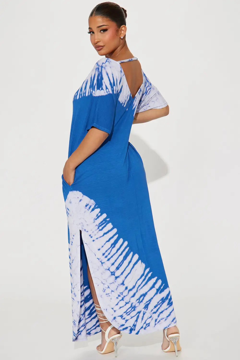 Delilah Tie Dye Maxi Dress - Blue