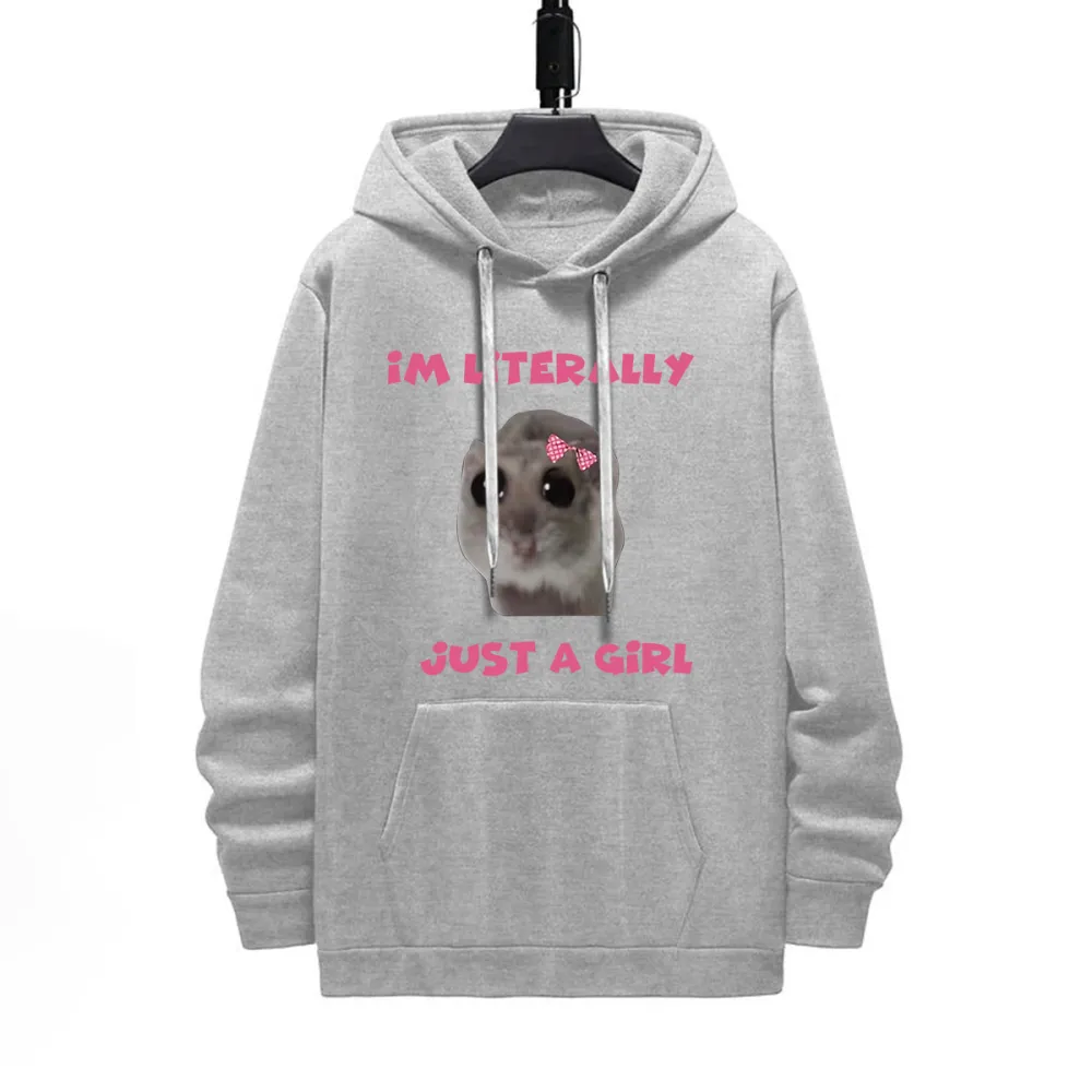 IM LITERALLY JUST A GIRL PATTERN PRINTED HOODIE