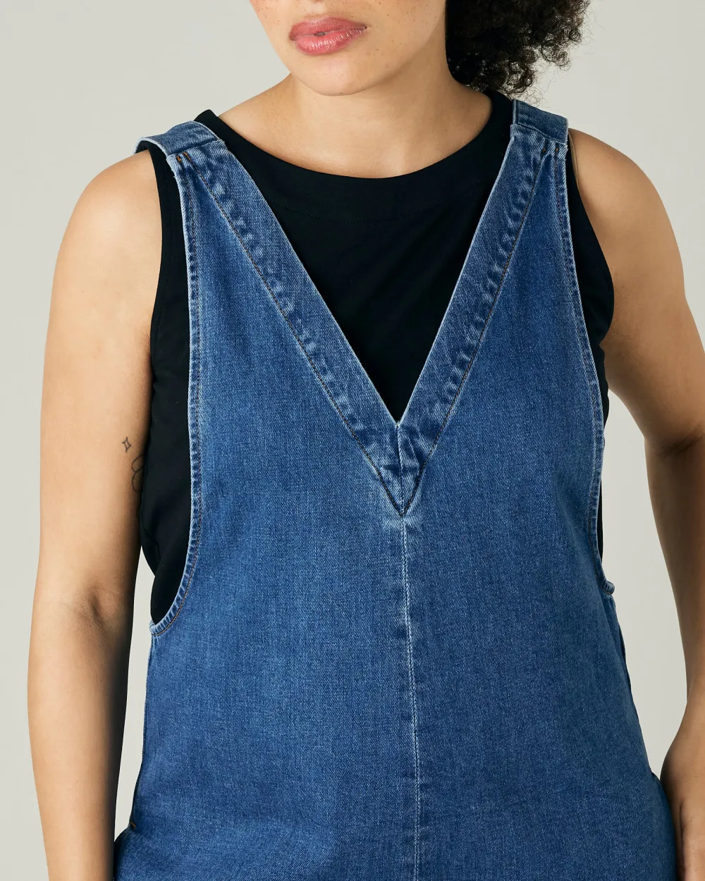 MID BLUE DENIM JUMPSUIT