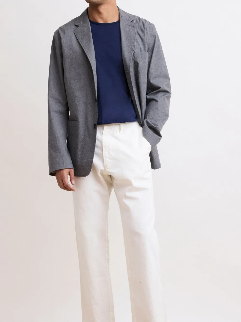 Men's Heather Grey Cotton Jacket