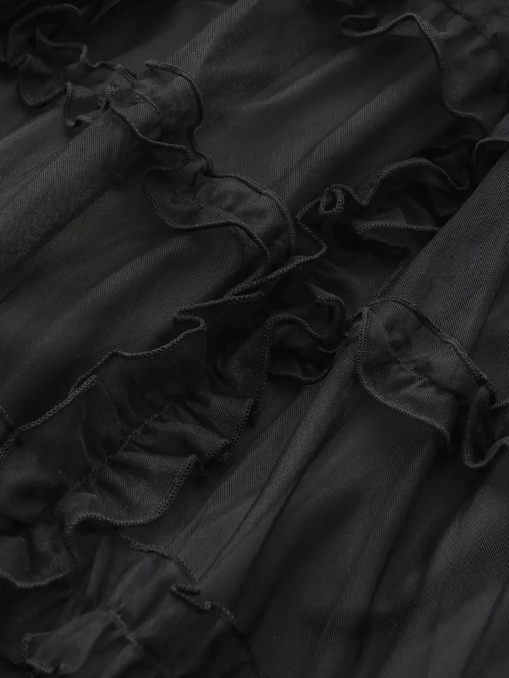 Layered Mesh Ruffle Short - Sleeve Dress