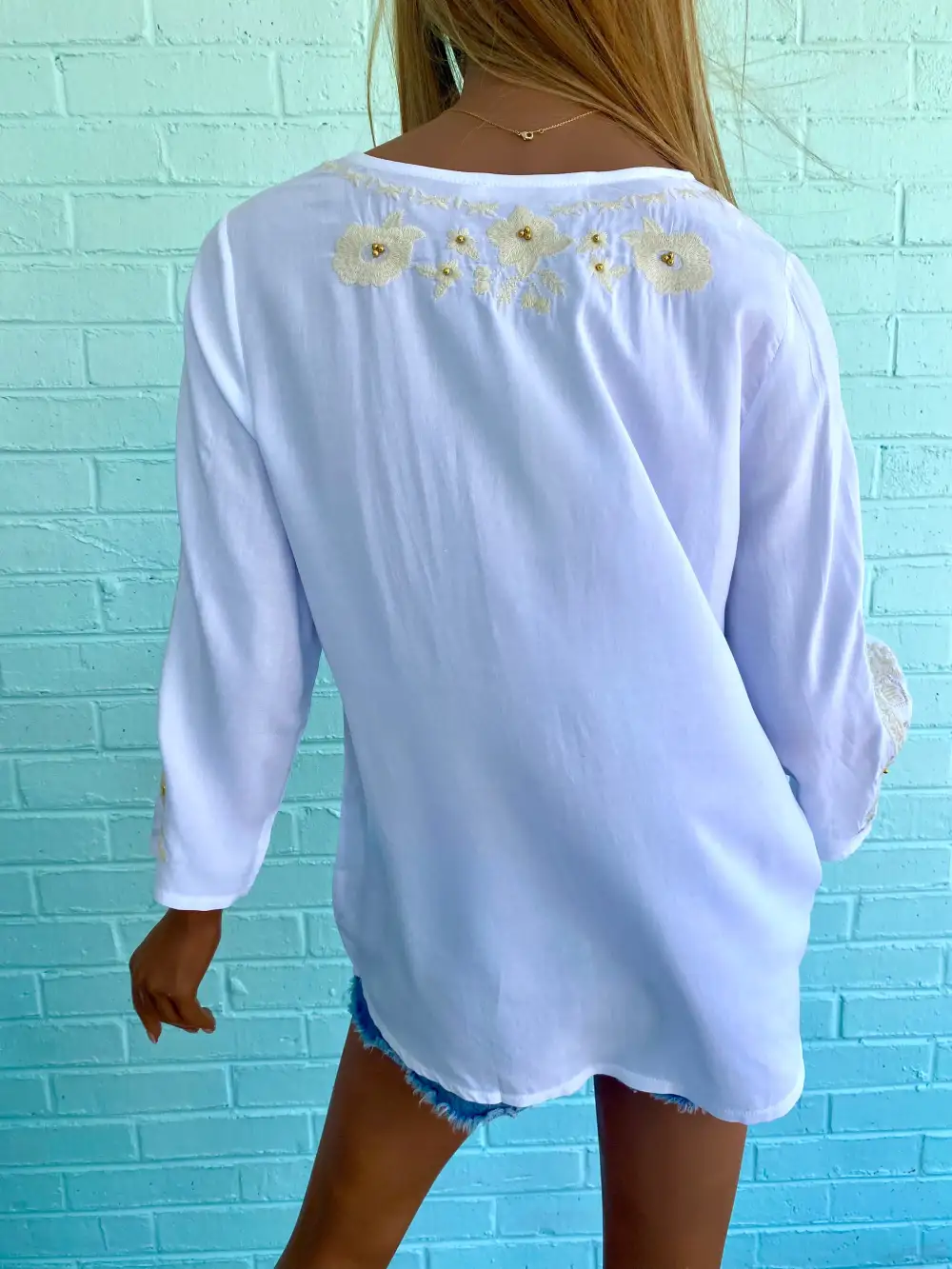 Soft Floral Embroidered Tunic