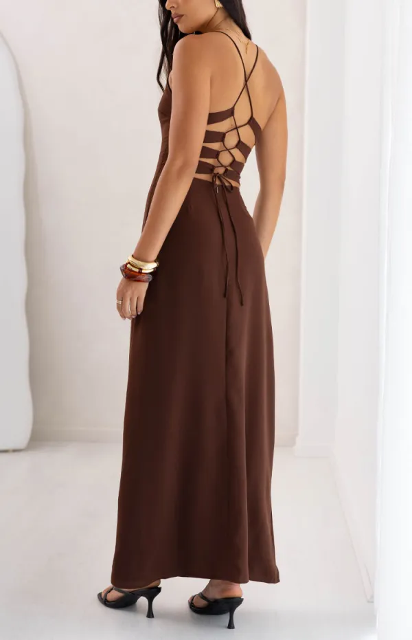 Neck Bodycon Maxi Dress