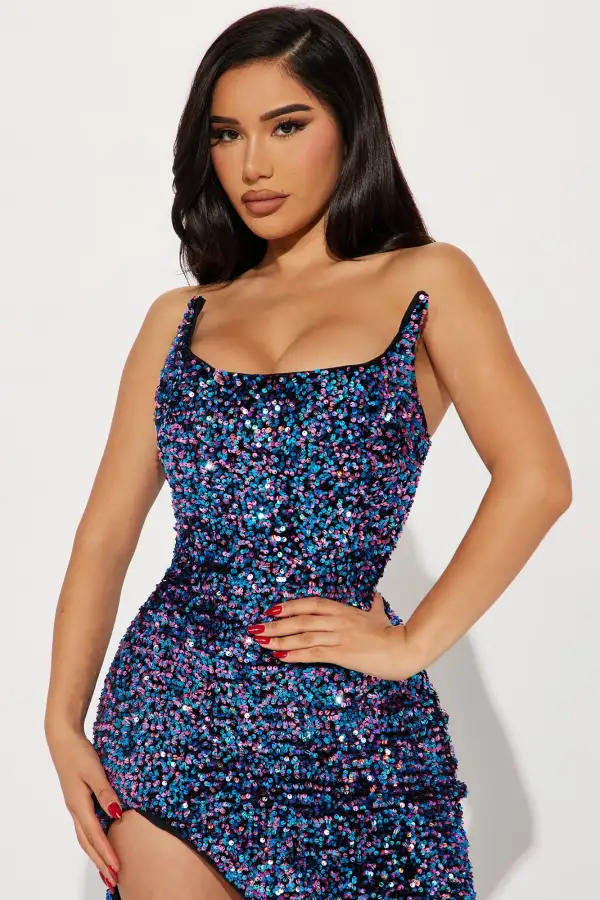 Glamour Sequin Gown - Multi Color