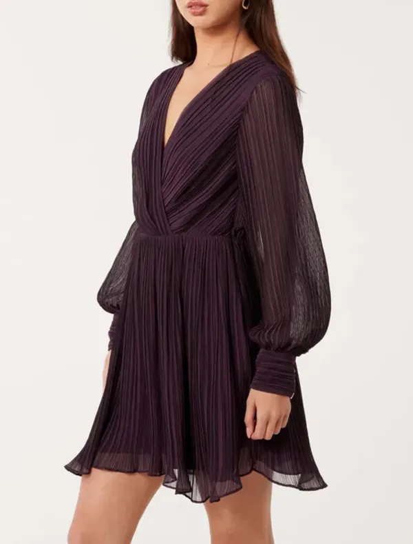 Pleated Mini Dress