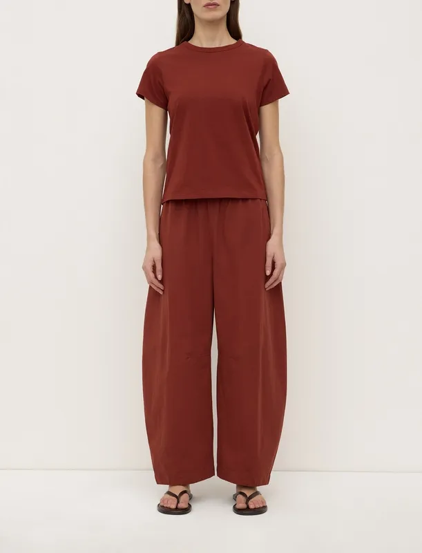 Russet Lightweight Cropped Cotton Tee
