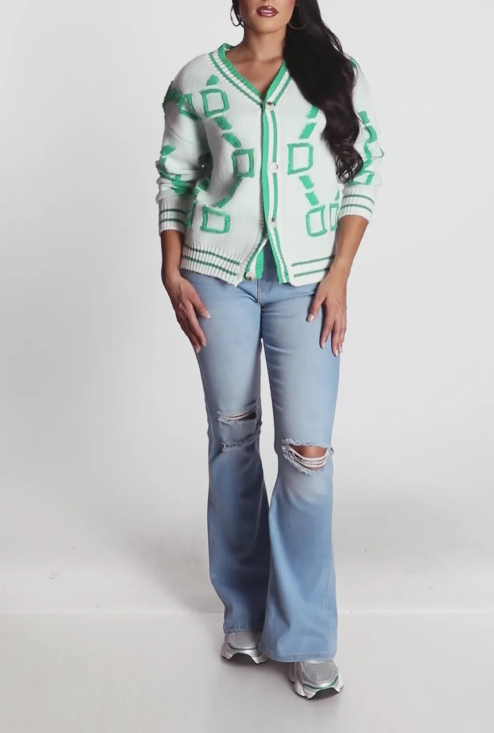 V-Neck Drawstring Cardigan