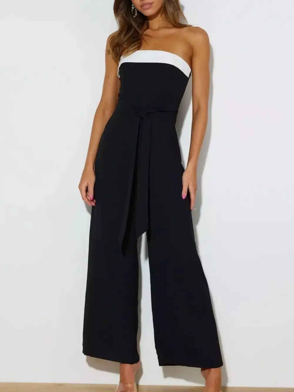 Everyday Wide Leg Contrast Jumpsuit
