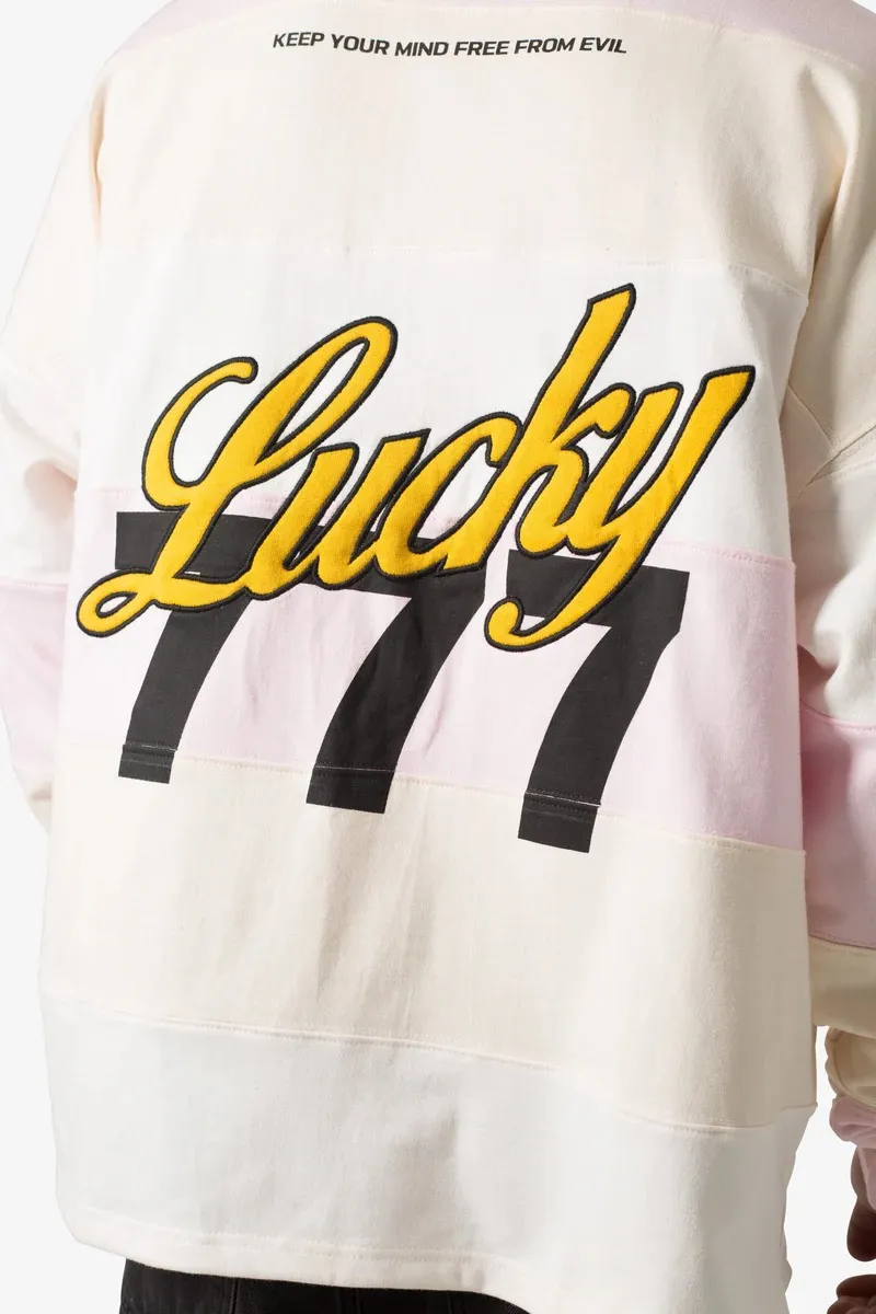 PINK AND BEIGE STRIPED RUGBY SHIRT
