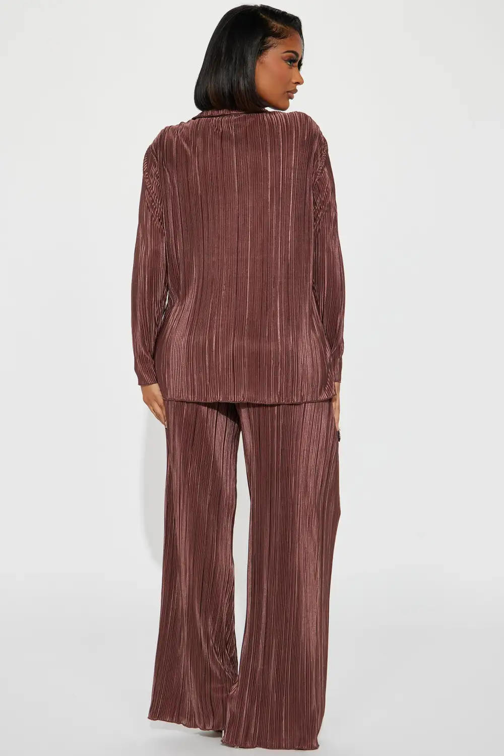 If It Plisse You Pant Set - Mocha