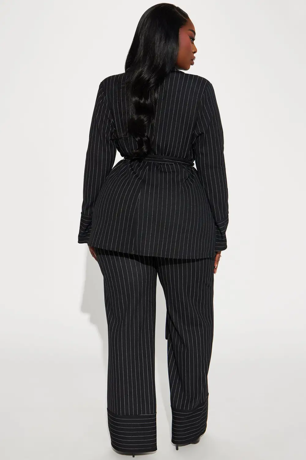 Next Level Pinstripe Pant Set - Black/combo