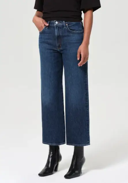 High Rise Straight Leg Wide Leg Jeans