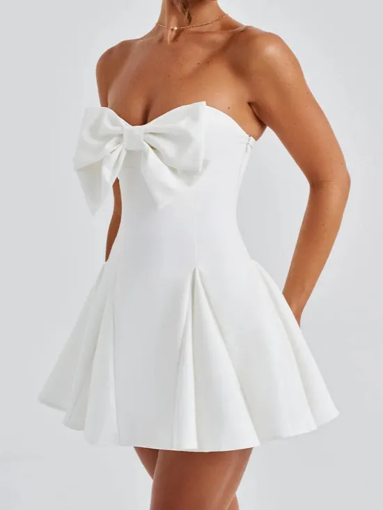 Strapless Bow Elegant Sweet Mini Dress