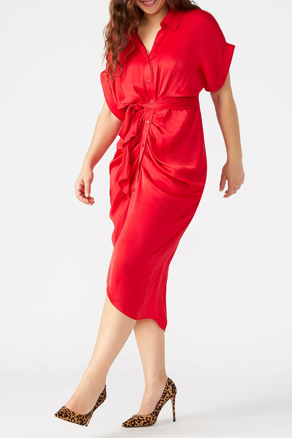 SHORT SLEEVE DRESS PEACH
