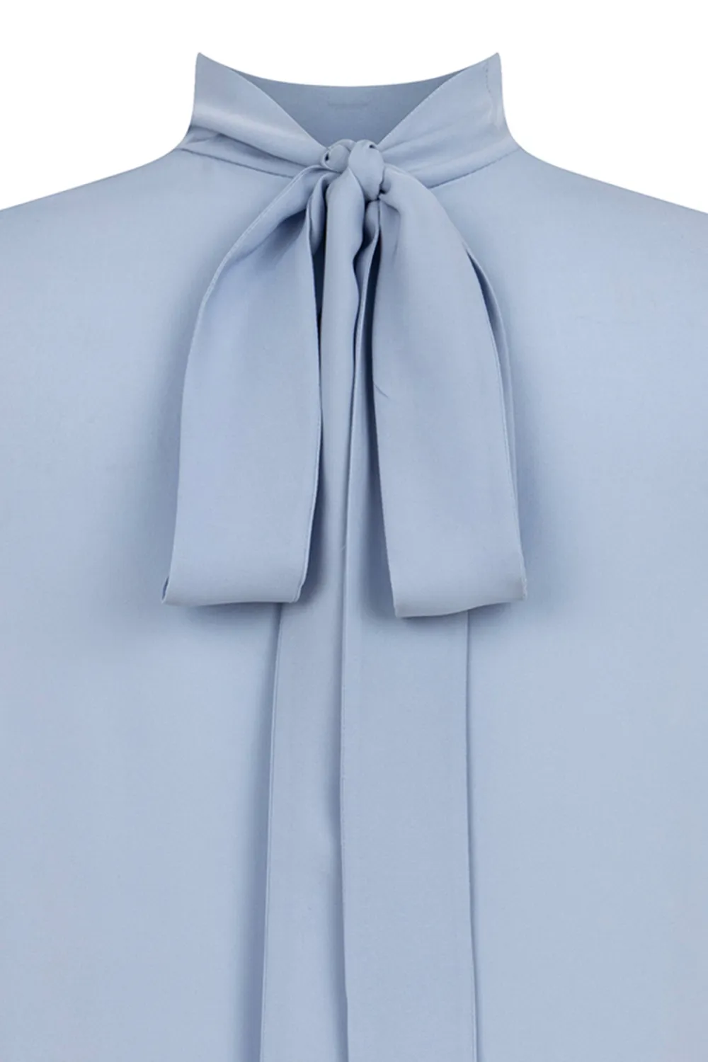 High Neck Blouse-Blue